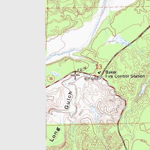 Topographic Map of Long Gulch, CA