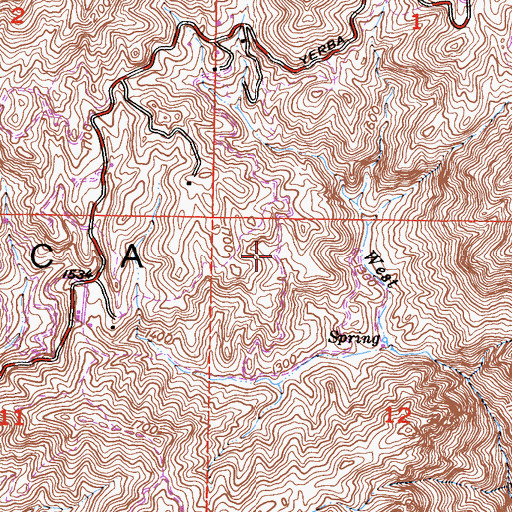 Topographic Map of Grotto Trail, CA