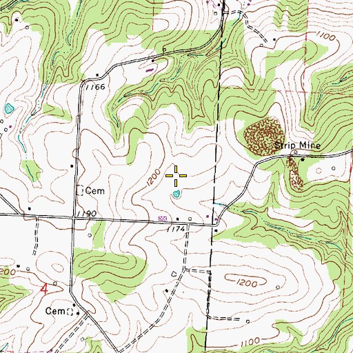 Topographic Map of Clover Patch, OH