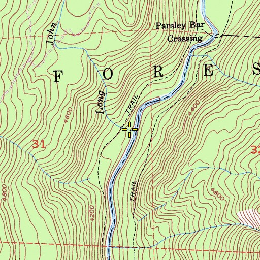 Topographic Map of Long John Creek, CA