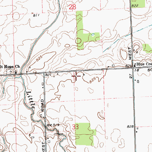 Topographic Map of Adams Swine Farms, IN