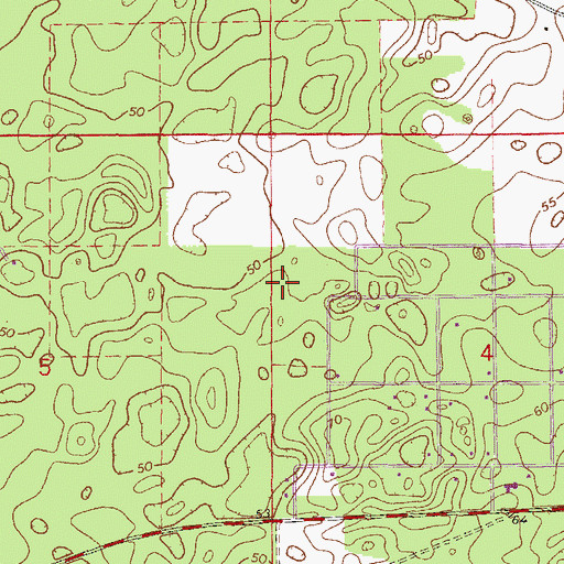 Topographic Map of Spring Ridge Census Designated Place, FL