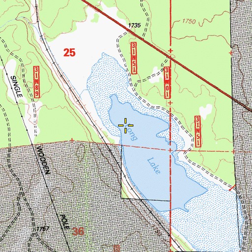 Topographic Map of Long Lake, CA