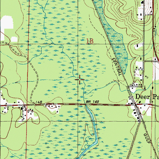 Topographic Map of Deer Park Census Designated Place, AL
