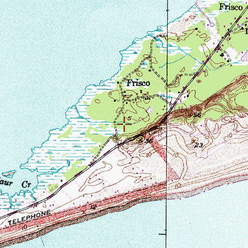 Topographic Map of Frisco Census Designated Place, NC