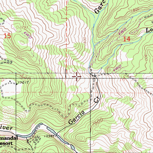 Topographic Map of Long Opening Creek, CA