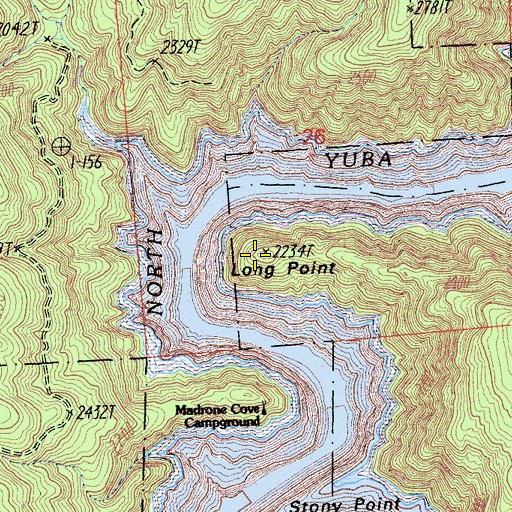 Topographic Map of Long Point, CA