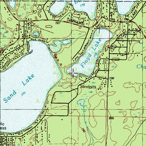 Topographic Map of Sand Lake Census Designated Place, MI