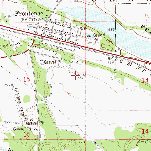 Topographic Map of Frontenac Census Designated Place, MN