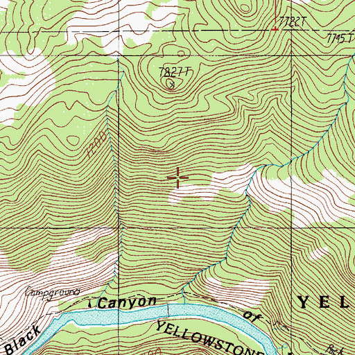 Topographic Map of Yellowstone National Park Division, MT