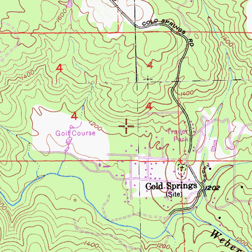 Topographic Map of Cold Springs Census Designated Place, CA