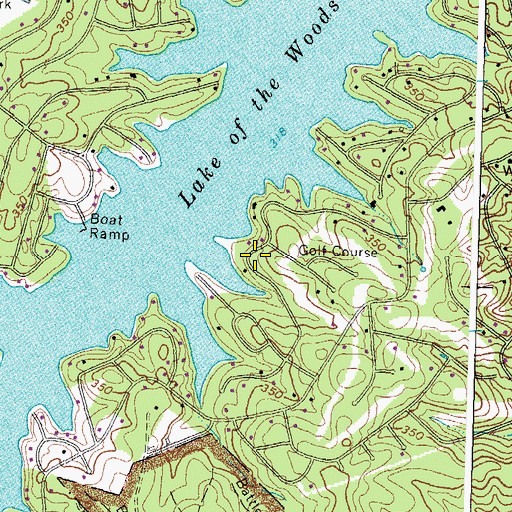 Topographic Map of Lake of the Woods Census Designated Place, VA