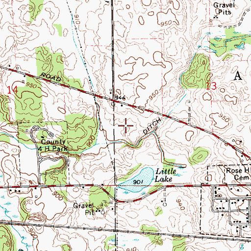 Topographic Map of Rich Haven Farms, IN
