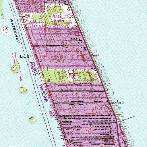 Topographic Map of Bicentennial Park, FL