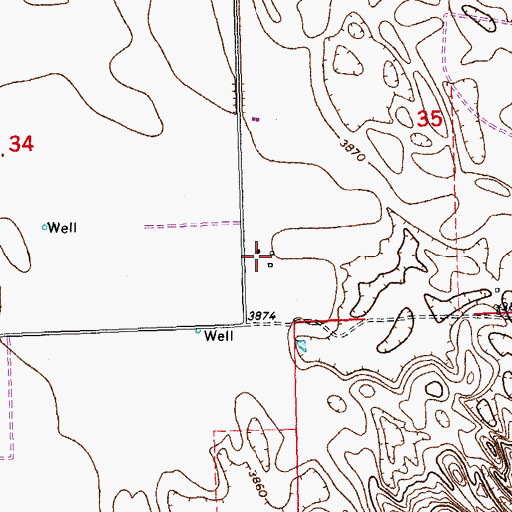 Topographic Map of Buffalo Grass Hog Farm, CO