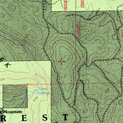 Topographic Map of Lost Creek Plateau, CA
