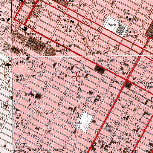 Topographic Map of Greeley Theatre (historical), NY