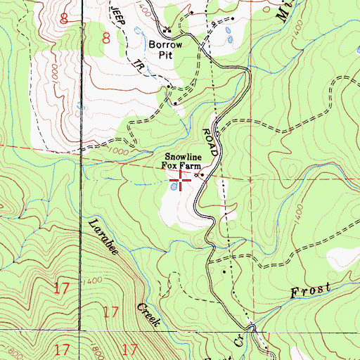 Topographic Map of Snow Line Ranch, CA