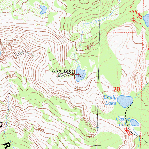 Topographic Map of Lois Lake, CA