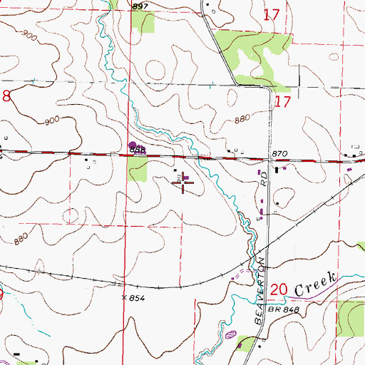 Topographic Map of Worley Farms, IL