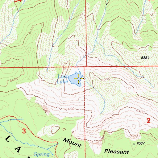 Topographic Map of Lost Lake, CA
