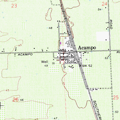 Topographic Map of Acampo Census Designated Place, CA