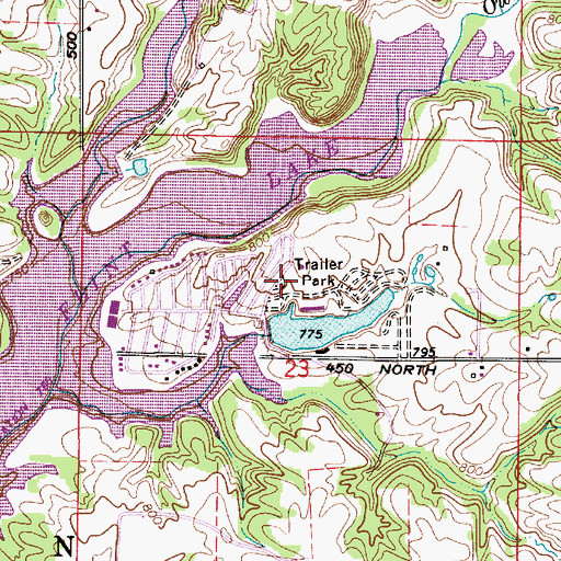 Topographic Map of Van Bibber Lake Census Designated Place, IN