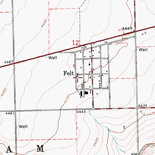 Topographic Map of Felt Census Designated Place, OK