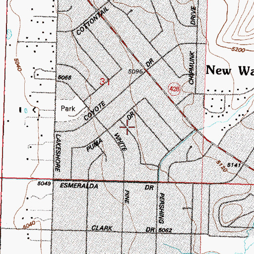Topographic Map of Washoe Valley Census Designated Place, NV