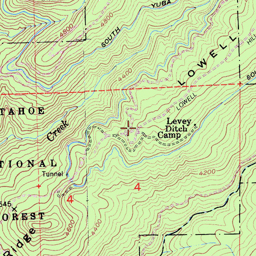Topographic Map of Lowell Hill Ridge, CA