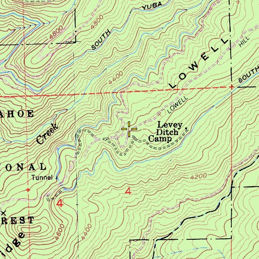 Topographic Map of Lowell Hill Ridge, CA