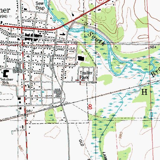 Topographic Map of New Village Estates Mobile Home Park, MI