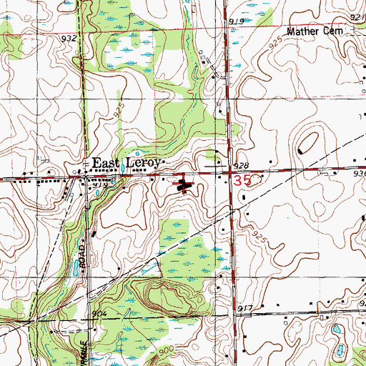 Topographic Map of East Leroy Elementary School, MI