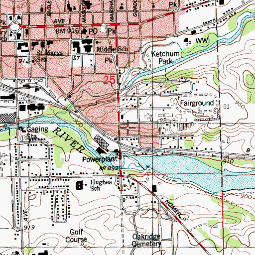 Topographic Map of Capitol Hill School Musuem, MI