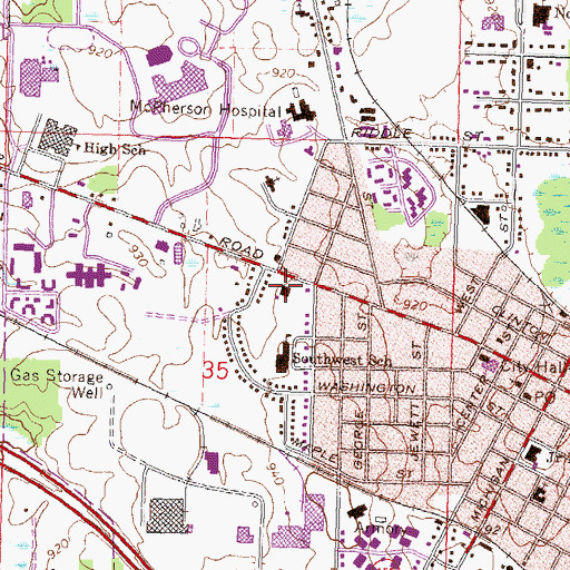 Topographic Map of Paul Bennett Recreation Center, MI