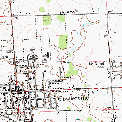 Topographic Map of First Church of the Nazarene, MI