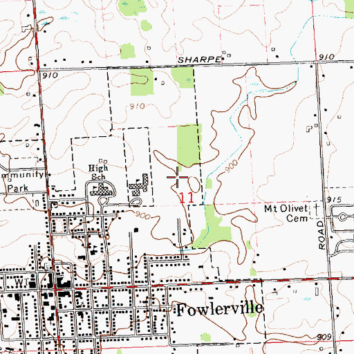 Topographic Map of Kreeger Elementary School, MI