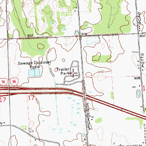 Topographic Map of Alan's Mobile Home Park, MI