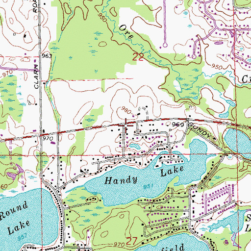 Topographic Map of Ore Creek Community Church, MI