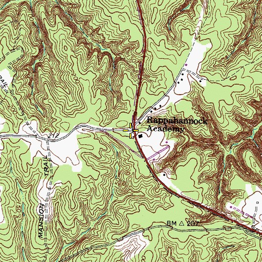 Topographic Map of Rappahannock Academy (historical), VA