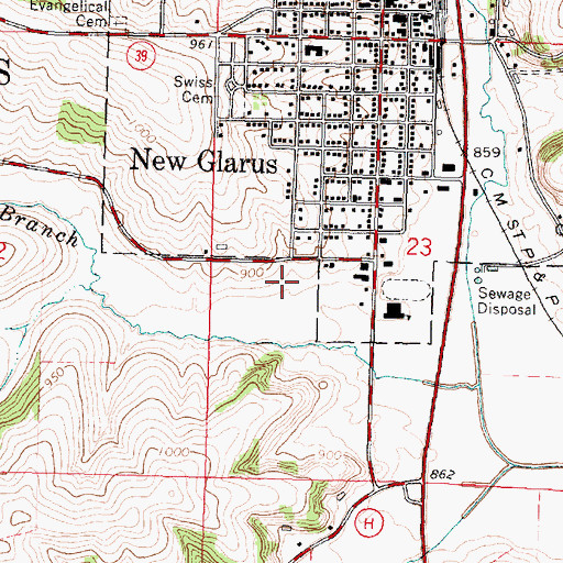 Topographic Map of Southside Mobile Home Park, WI