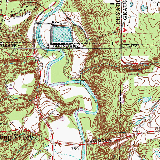 Topographic Map of Creek Chub Run, OH
