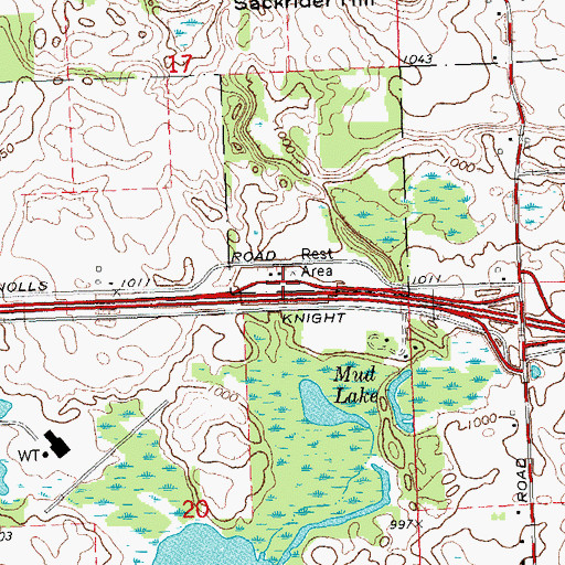 Topographic Map of Jackson Area Historical Marker, MI