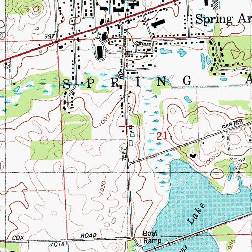 Topographic Map of Ed Cross Farm Historical Marker, MI