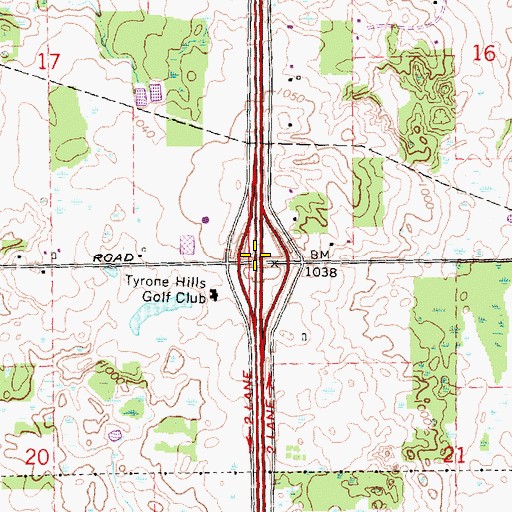 Topographic Map of Interchange 75, MI