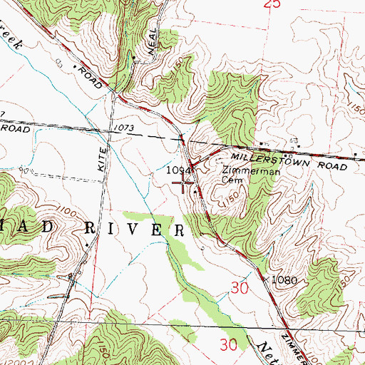 Topographic Map of Robert Pond Farm, OH