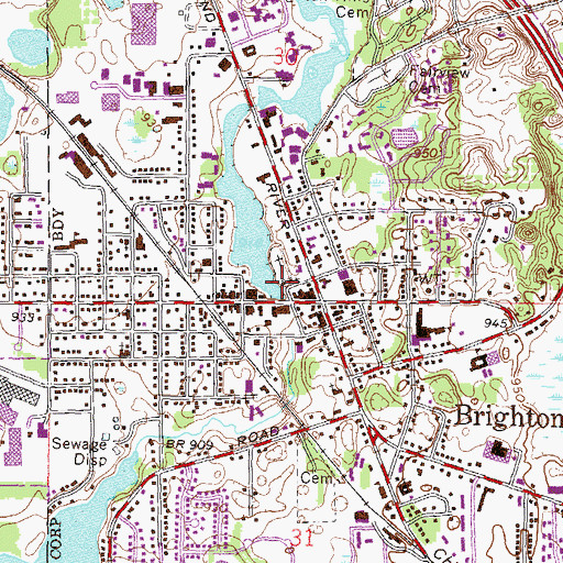 Topographic Map of Saint Paul's Historical Marker, MI