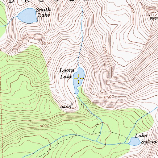 Topographic Map of Lyons Lake, CA