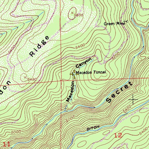 Topographic Map of Macedon Tunnel, CA