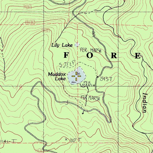 Topographic Map of Maddox Lake, CA